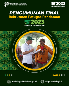 Pengumuman Hasil Seleksi Petugas Sensus Pertanian 2023 Kabupaten Aceh Singkil